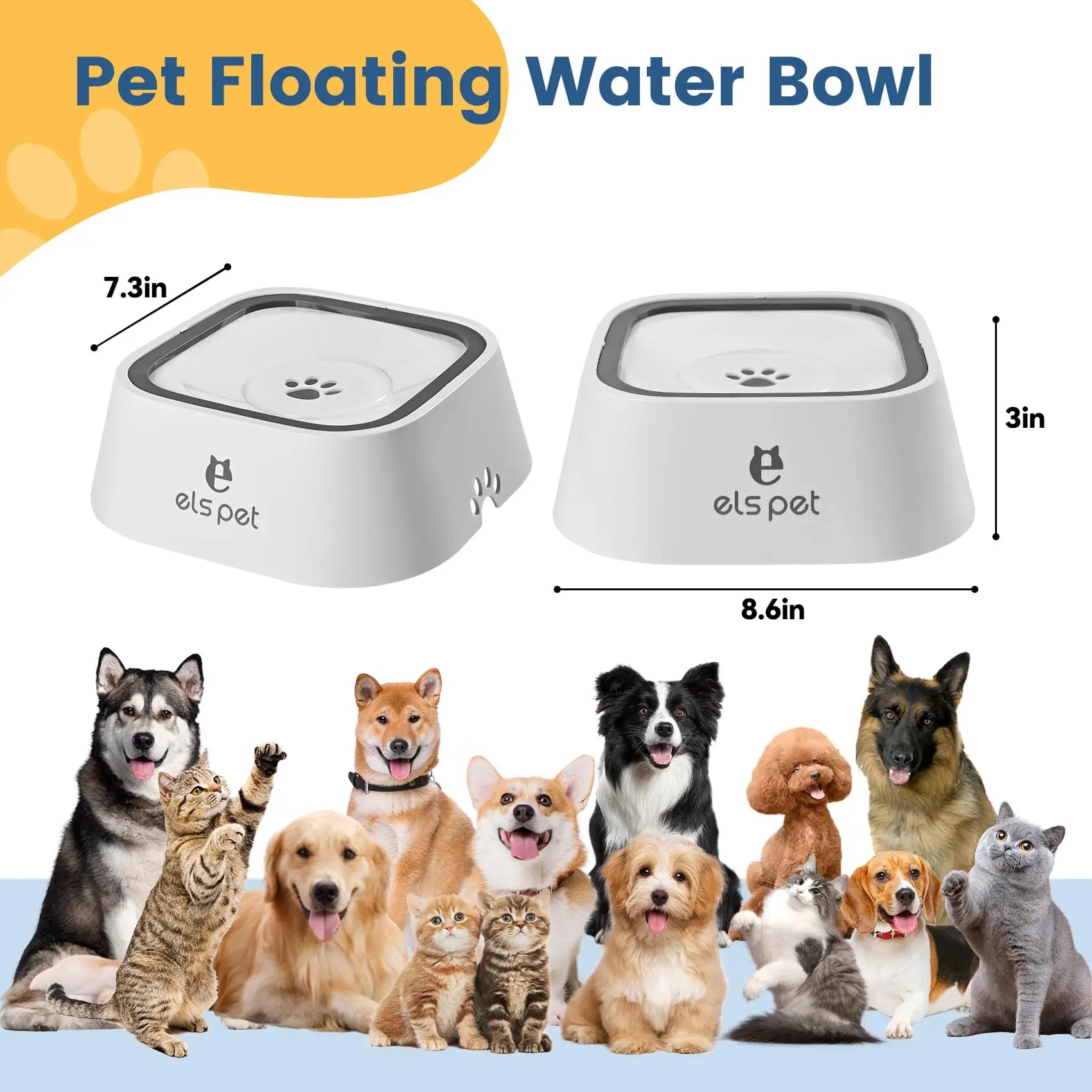Spill Proof Dog Water Bowl, 35Oz No Spill Water Bowl for Dogs, 1L Slow Drinking Dog Water Bowl, Vehicle Travel Water Bowl